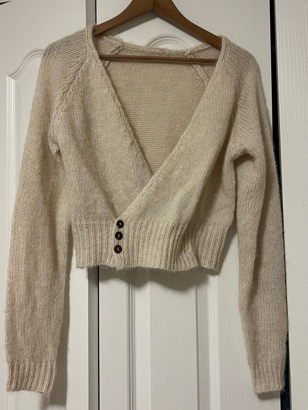 Commense Wrap Sweater in Beige Size Small